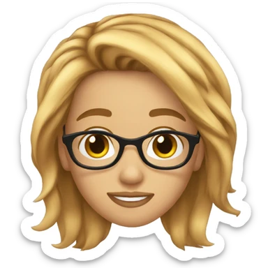 🤓with mid way part hair  sticker