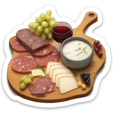  charcuterie board with wine  sticker