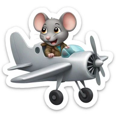 Mouse in plane sticker