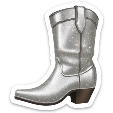 Silver sparkley cowboy boots sticker