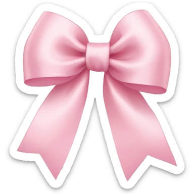 light pink ribbon bow sticker