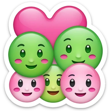 Crea una mezcla de este💚y de este😘 sticker