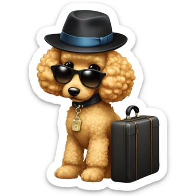 Gangster toy golden poodle traveling sticker
