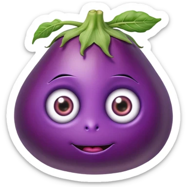 An eggplant with eyes sticker