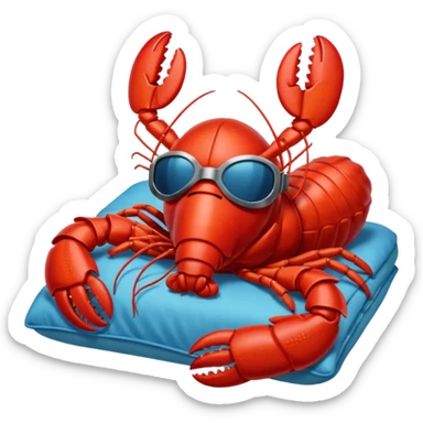 lobster wearing sleeping mask sticker