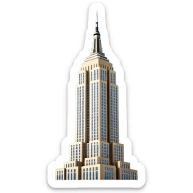 empire state building white background sticker