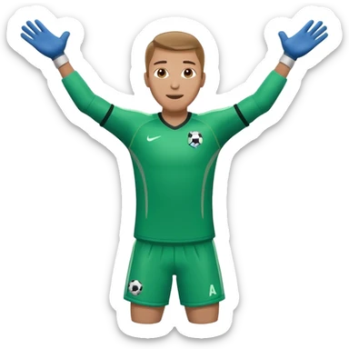 soccer goalkeeper full body arms out wide sticker