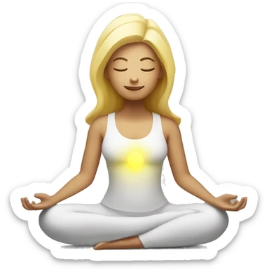 blonde woman meditating with aura glow sticker