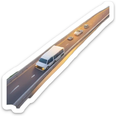 autoroute avec un couchée de soleil en fond sticker