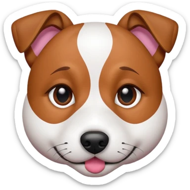 Chien jack Russel blanc avec deux tache marron sur ses yeux île dort en boule  sticker