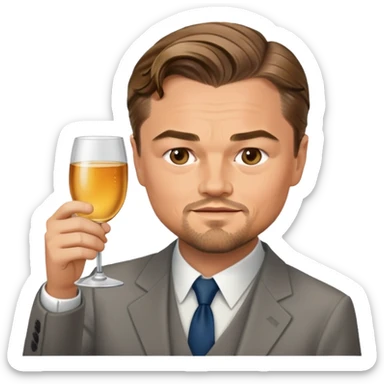 Giving a toast Leonardo DiCaprio ￼ sticker