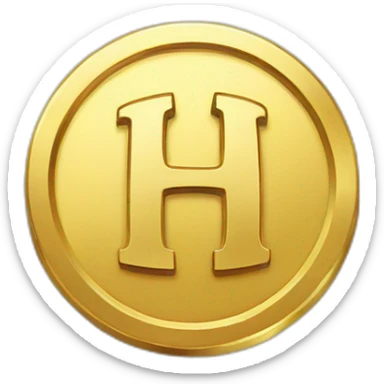 gold coin with "HC" symbol sticker