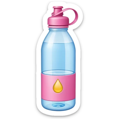 water bottle pink tag sticker