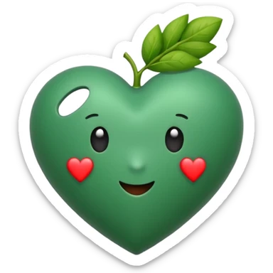 Quiero un corazón color verde pino sticker