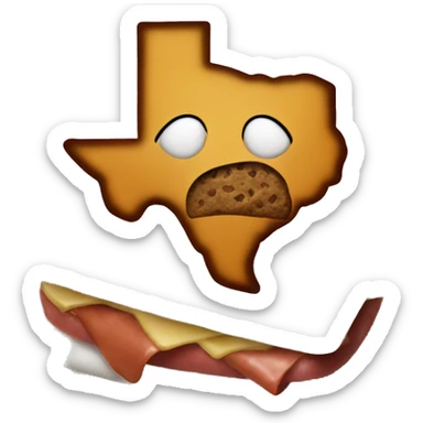 Shape of Texas eating  sticker