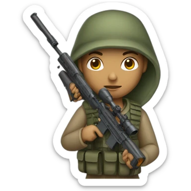 sniper with a rifle and with light skin sticker