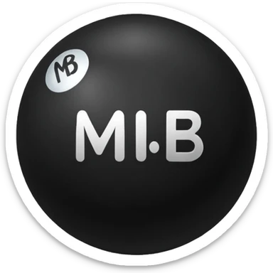 Black pull Ball with MB written on it. Nothing else no holes or anything. sticker