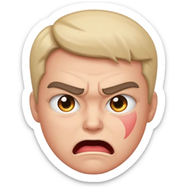 A 😡 but clam dowe but keep the face expression and make it blushing sticker