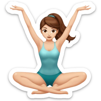 sexy woman in the splits with brown hair sticker