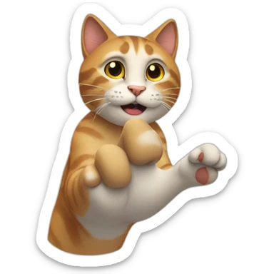 the cat points his paw at me sticker