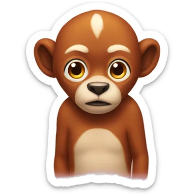 Singe maigre roux sticker