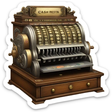 Old cash register sticker