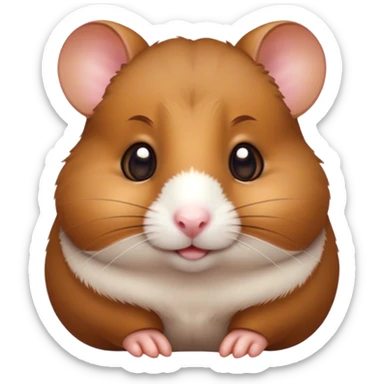 Cinematic Noble Brown Hamster Portrait Emoji, Poised and regal, with a tiny, compact build and a smooth, well-kept rich brown fur, deep-set soulful dark eyes, Simplified yet sharp and sophisticated features, highly detailed, glowing with a soft, dignified glow, high shine, intelligent and energetic, stylized with an air of miniature majesty, focused and attentive, soft glowing outline, capturing the essence of a watchful and confident rodent, so majestic it feels as though it could scurry out of the screen with effortless authority! sticker