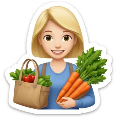 Shopper with veggie tote sticker