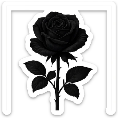 a single black flower, elegant, dark, gothic style, detailed, moody lighting sticker