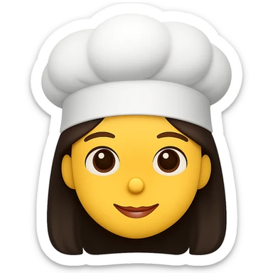 girly emoji with chef hat, remove background sticker