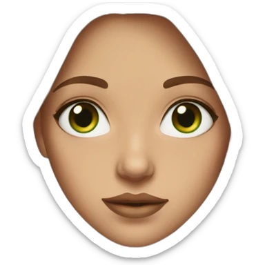 Tall girl with brown long hair, big green eyes, full lips sticker