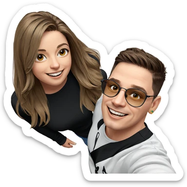 smiling girl with sunglasses sticker