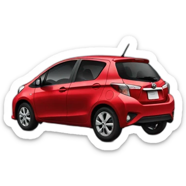 Toyota Yaris rouge sticker