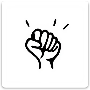 a fist hand drawn doodle style sticker