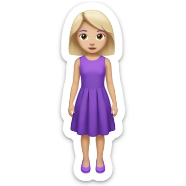👗🧍‍♀️ merge this emojis the dress should be purple on a girl full picture sticker