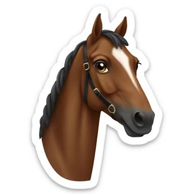 brown race horse  sticker
