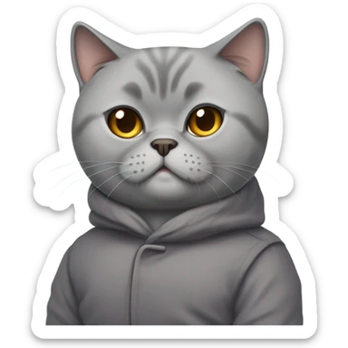unimpressed british shorthair grey sticker