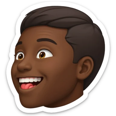 Tête de profil, et qui fait chute en montrant sa bouche sticker