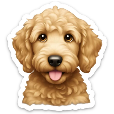 Golden doodle puppy sticker
