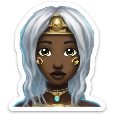 "Technomancy is the use of magic or mystical powers to control and manipulate technology” + "It's kind of like cyberpunk magic or how in some games, characters hack into systems using magic." 🖥️⚡🧙‍♂️ Make a ancient vampire technomancy goddess sticker