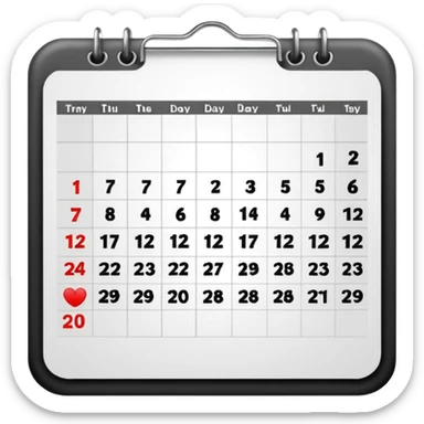 calendar with two pages, each showing a day sticker