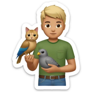 a roblox noob with a pet cat bird sticker