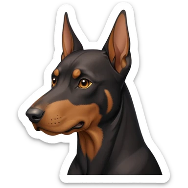 Dobermann no cropped ears sticker