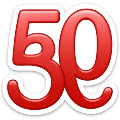 number 5000 in expressive handwritten style of 100 emoji, red ink, double underline, energetic flair sticker