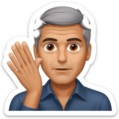 George clooney hand slapping face sticker