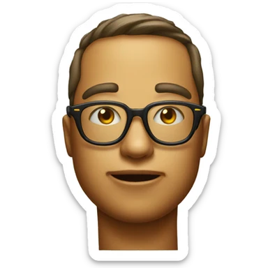 Emoji with acid tab on his tongue and wearing glasses sticker
