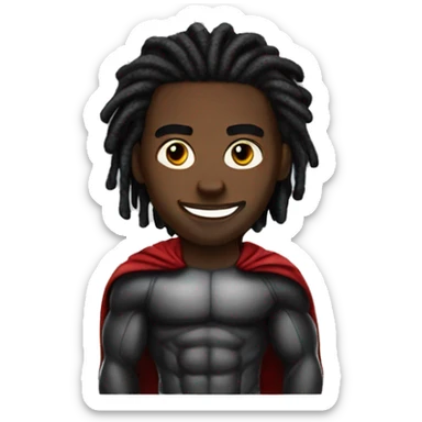 Black male super hero with dreadlocks  sticker