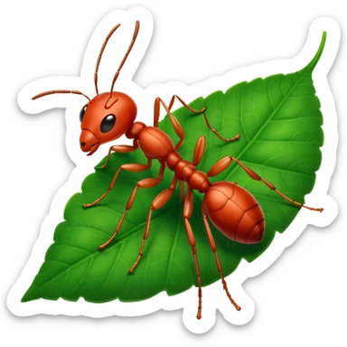 a red ant on leaf sticker