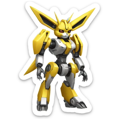Futuristic mechanical Medabot-Renamon-Jolteon-Eevee-mecha full body sticker