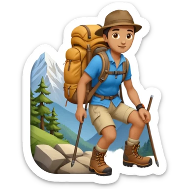 backpacked mountain wanderer sticker